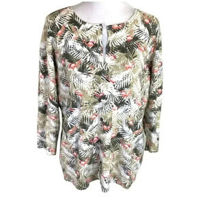 CJ Banks X(14W)‎ flamingo full button cardigan